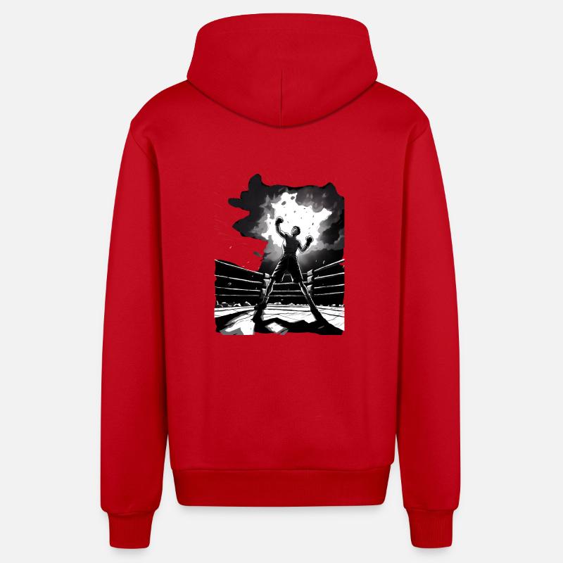 Boxe - Veste à capuche bio décontractée fabriquée en UE - rouge