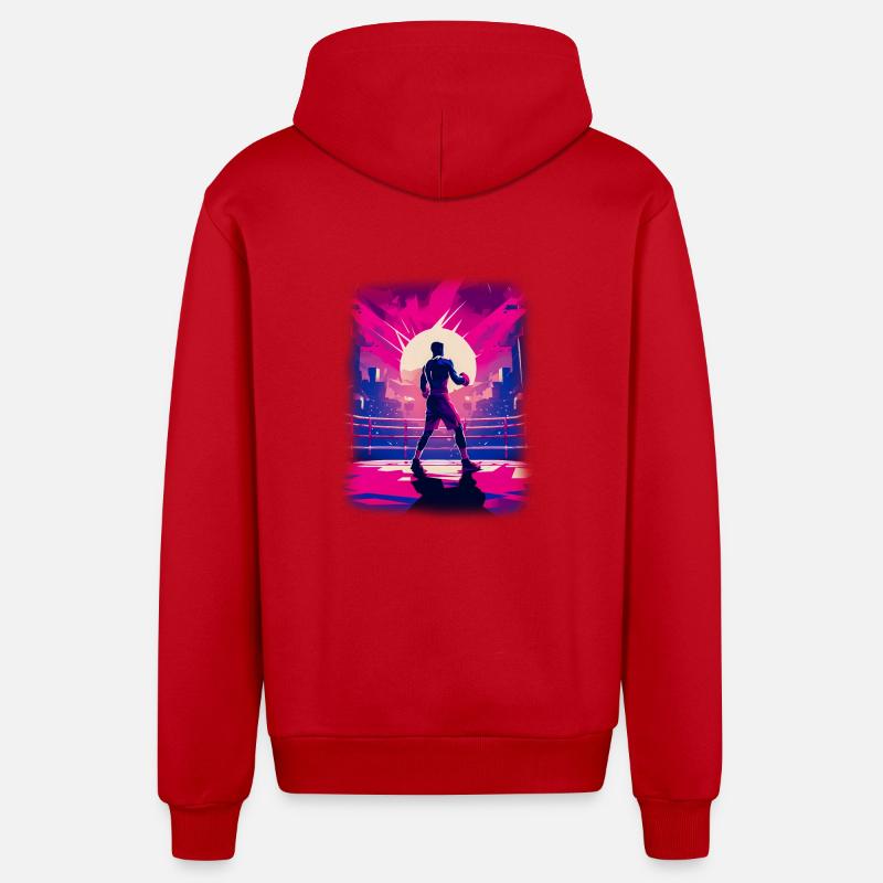 Boxe - Veste à capuche bio décontractée fabriquée en UE - rouge
