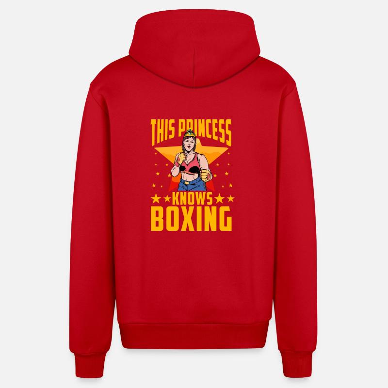Cette princesse connaît la boxe - Veste à capuche bio décontractée fabriquée en UE - rouge