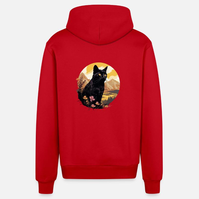 Chat de Bombay Bombay Katze - Veste à capuche bio décontractée fabriquée en UE - rouge