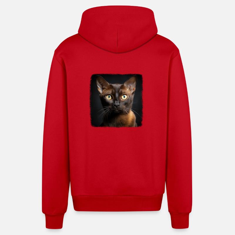 Chat birman Birmanie Katze - Veste à capuche bio décontractée fabriquée en UE - rouge