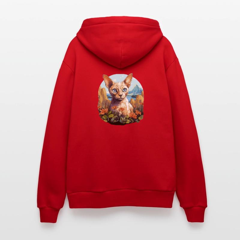 Chaton Devon Rex Chat Devon Rex Veste à capuche bio décontractée fabriquée en UE