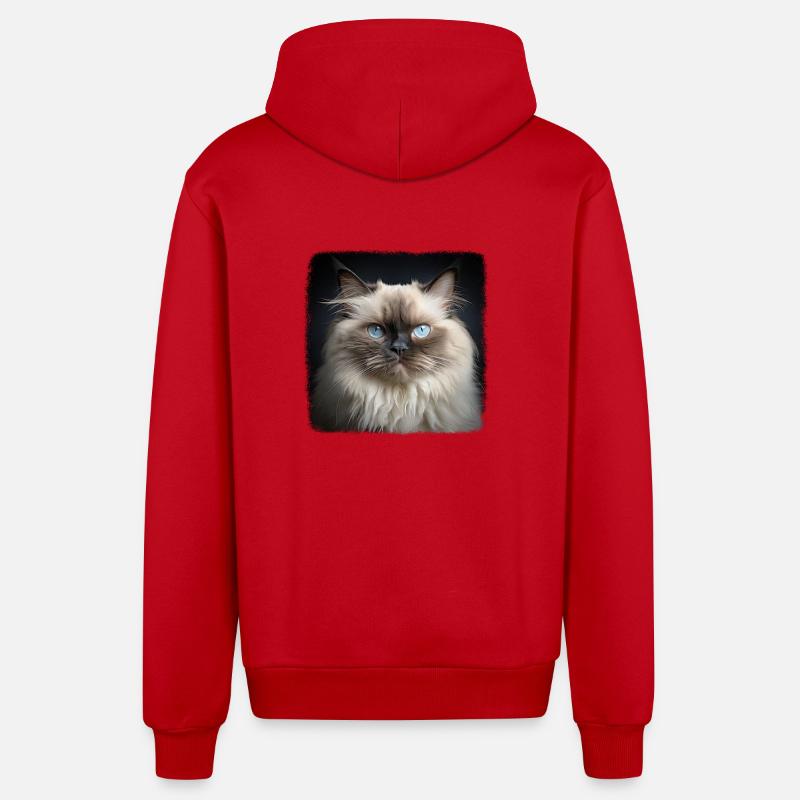 Chat de l’Himalaya Colourpoint Katze - Veste à capuche bio décontractée fabriquée en UE - rouge