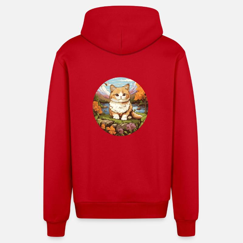 Munchkin Chaton Munchkin Chat - Veste à capuche bio décontractée fabriquée en UE - rouge