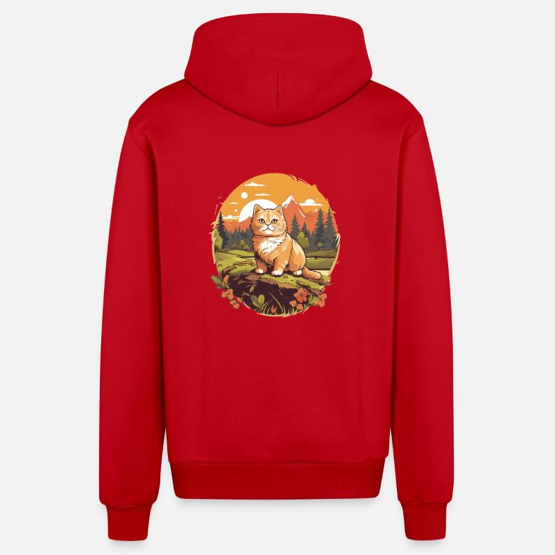 Munchkin Chaton Munchkin Chat - Veste à capuche bio décontractée fabriquée en UE - rouge