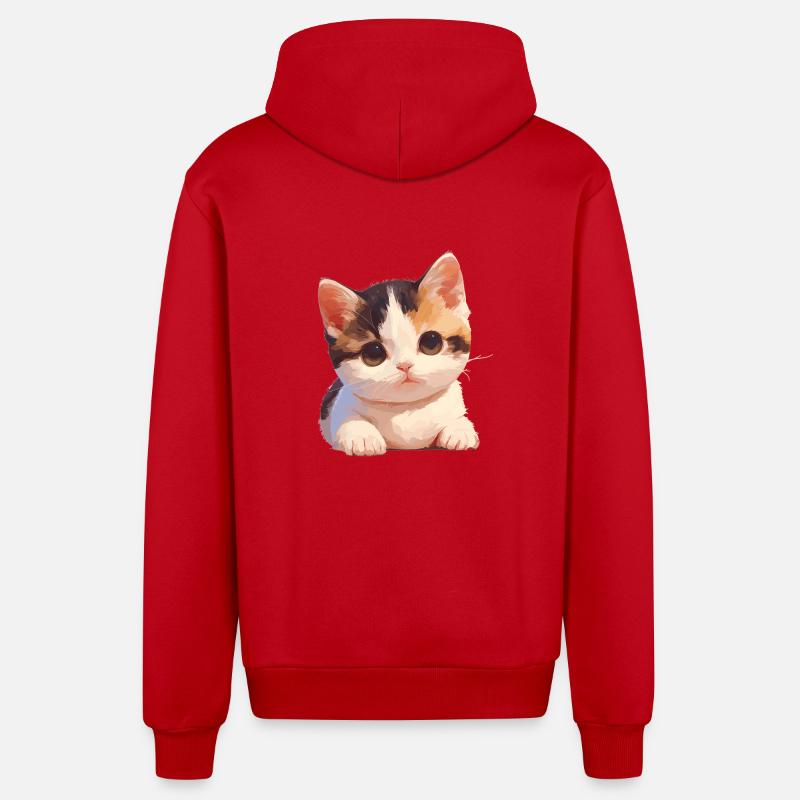 Munchkin Chaton Munchkin Chat - Veste à capuche bio décontractée fabriquée en UE - rouge