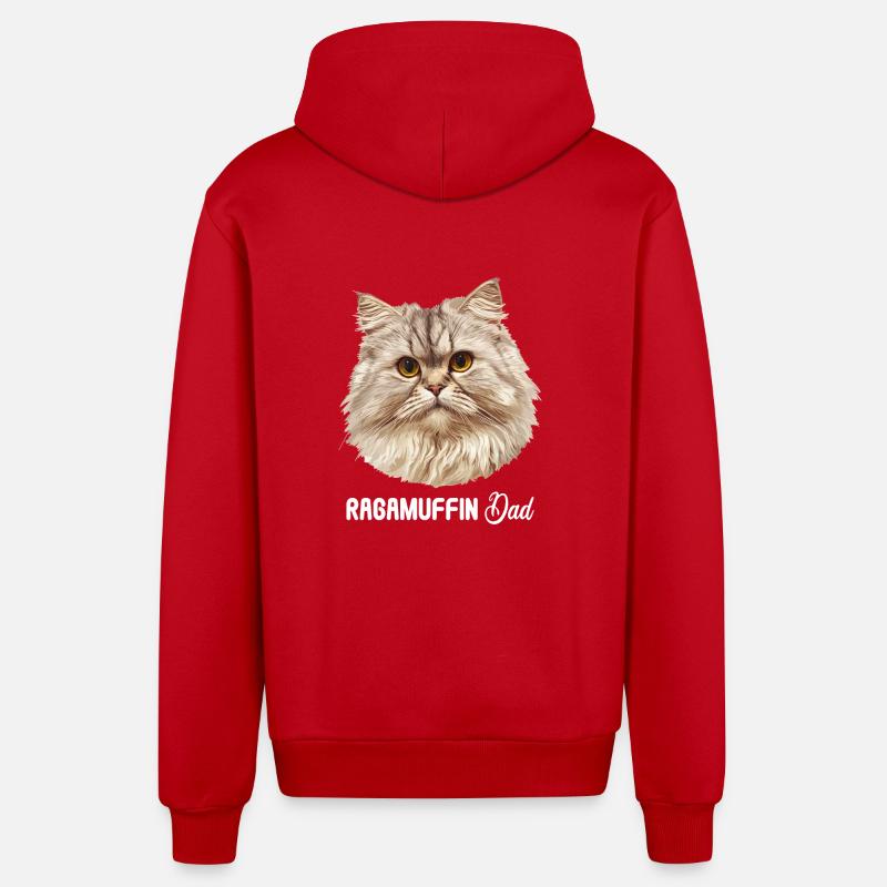Ragamuffin Chaton Ragamuffin Chat - Veste à capuche bio décontractée fabriquée en UE - rouge