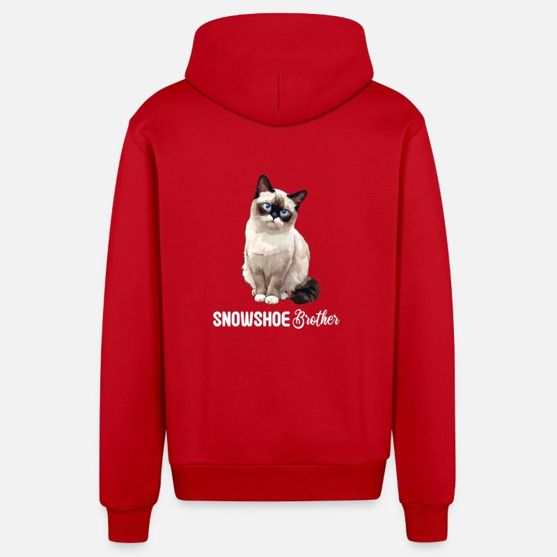 Chaton raquette Chat raquette - Veste à capuche bio décontractée fabriquée en UE - rouge