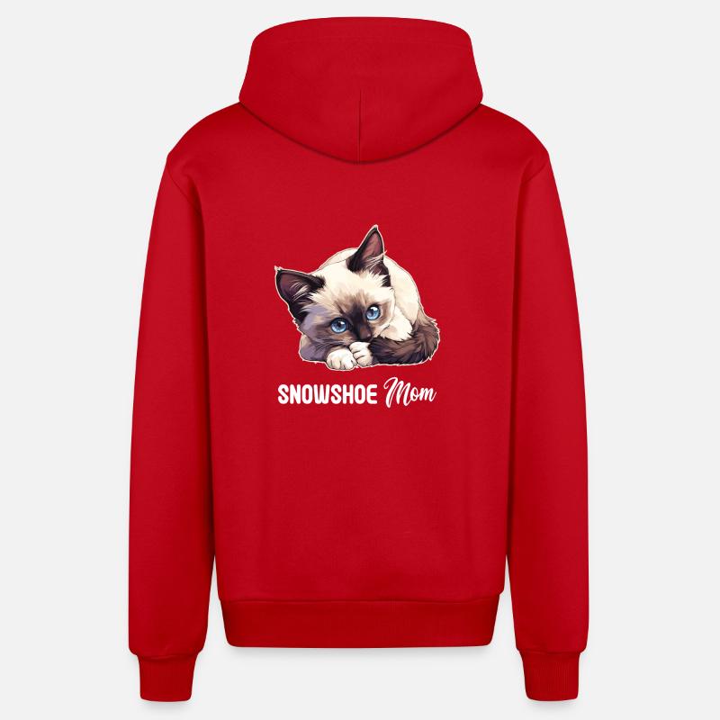 Chaton raquette Chat raquette - Veste à capuche bio décontractée fabriquée en UE - rouge