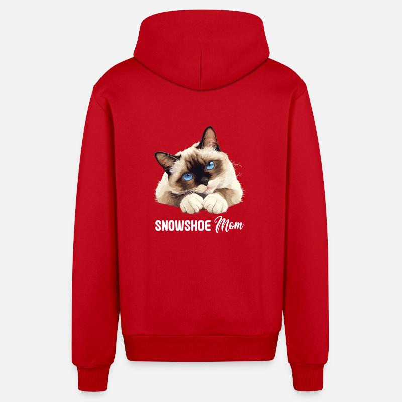 Chaton raquette Chat raquette - Veste à capuche bio décontractée fabriquée en UE - rouge