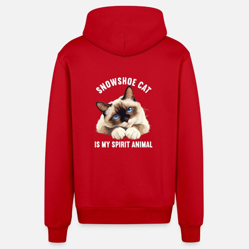 Chaton raquette Chat raquette - Veste à capuche bio décontractée fabriquée en UE - rouge
