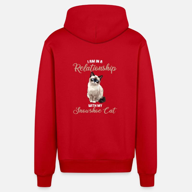 Chaton raquette Chat raquette - Veste à capuche bio décontractée fabriquée en UE - rouge