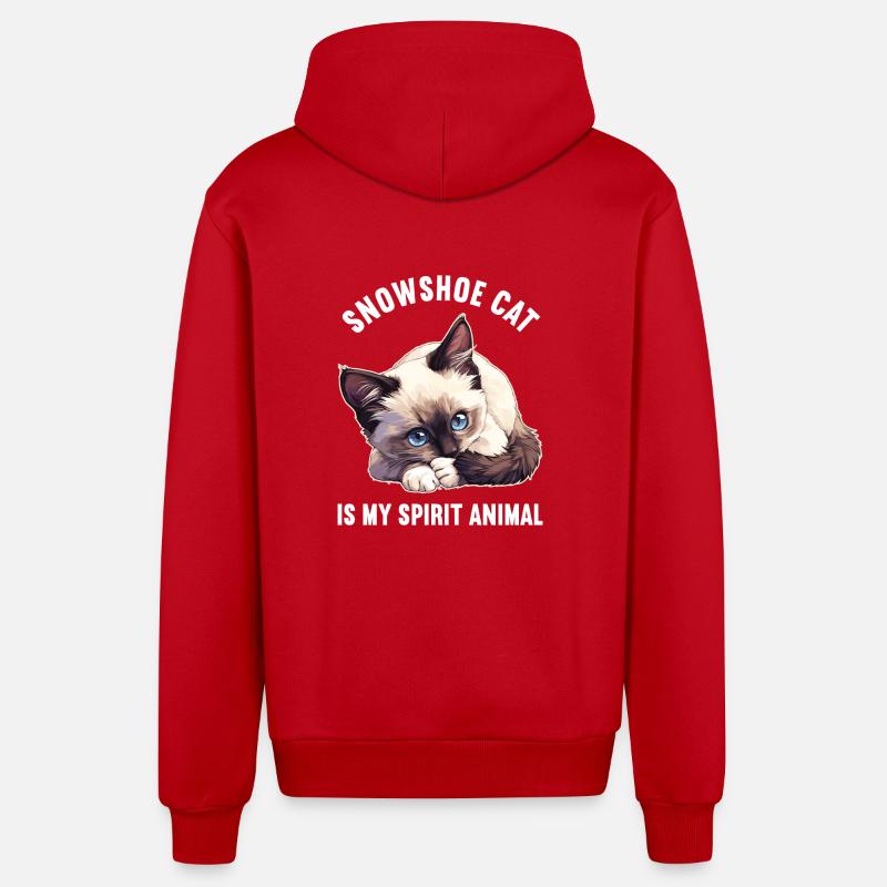 Chaton raquette Chat raquette - Veste à capuche bio décontractée fabriquée en UE - rouge