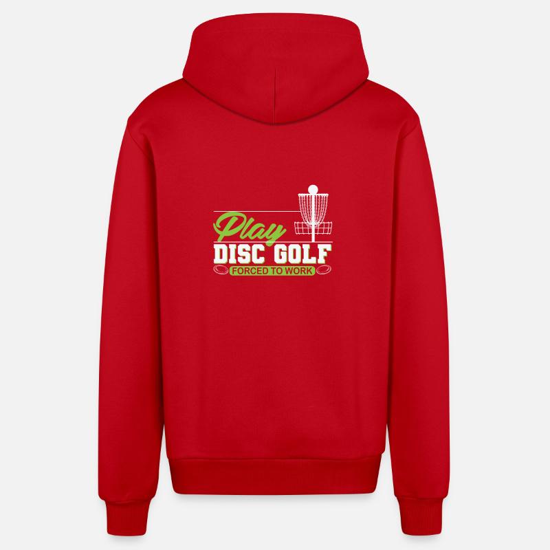 Jouer au Disc Golf - Veste à capuche bio décontractée fabriquée en UE - rouge
