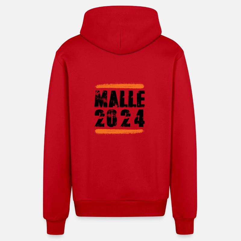 L’équipe Malle 2024 - Veste à capuche bio décontractée fabriquée en UE - rouge