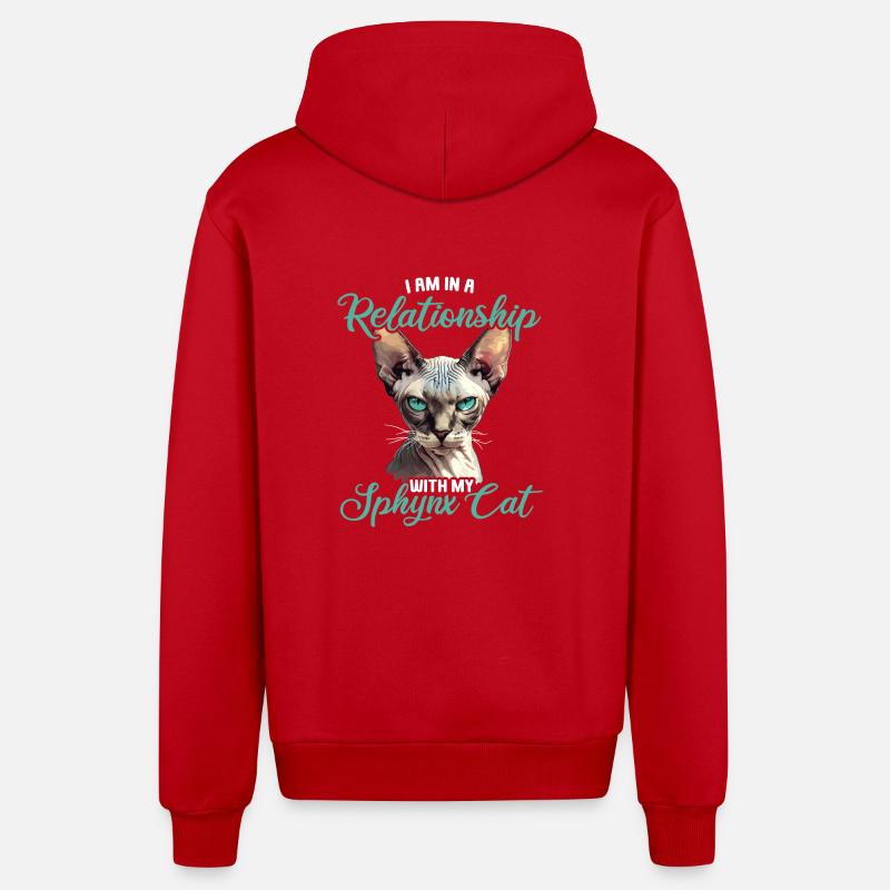 Sphynx Kätzchen Sphynx Katze - Organic Relaxed Kapuzenjacke Made in EU - Rot