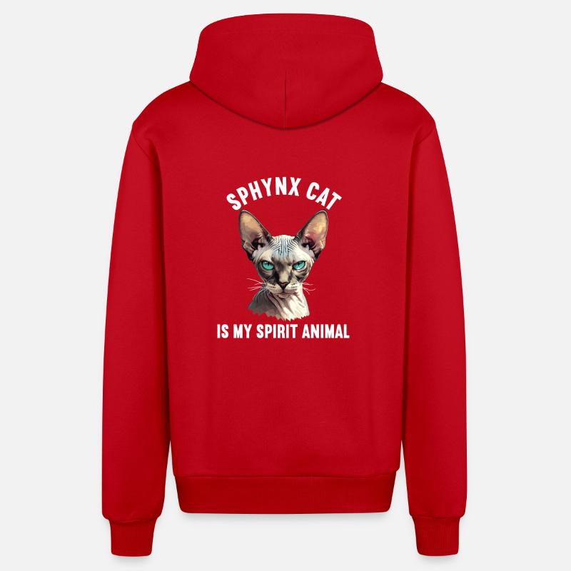 Sphynx Kätzchen Sphynx Katze - Organic Relaxed Kapuzenjacke Made in EU - Rot