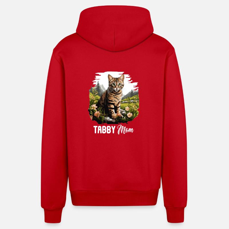 Tabby Kätzchen Tabby Katze - Organic Relaxed Kapuzenjacke Made in EU - Rot
