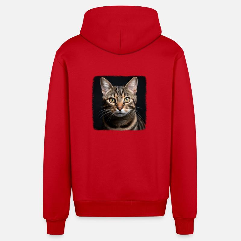 Tabby Kätzchen Tabby Katze - Organic Relaxed Kapuzenjacke Made in EU - Rot