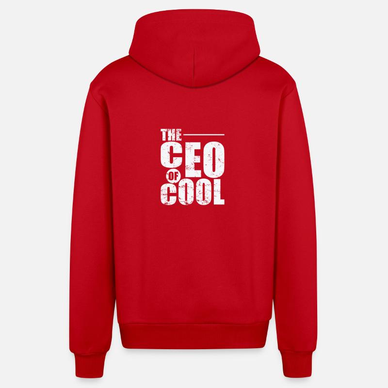 Le PDG de Cool - Veste à capuche bio décontractée fabriquée en UE - rouge