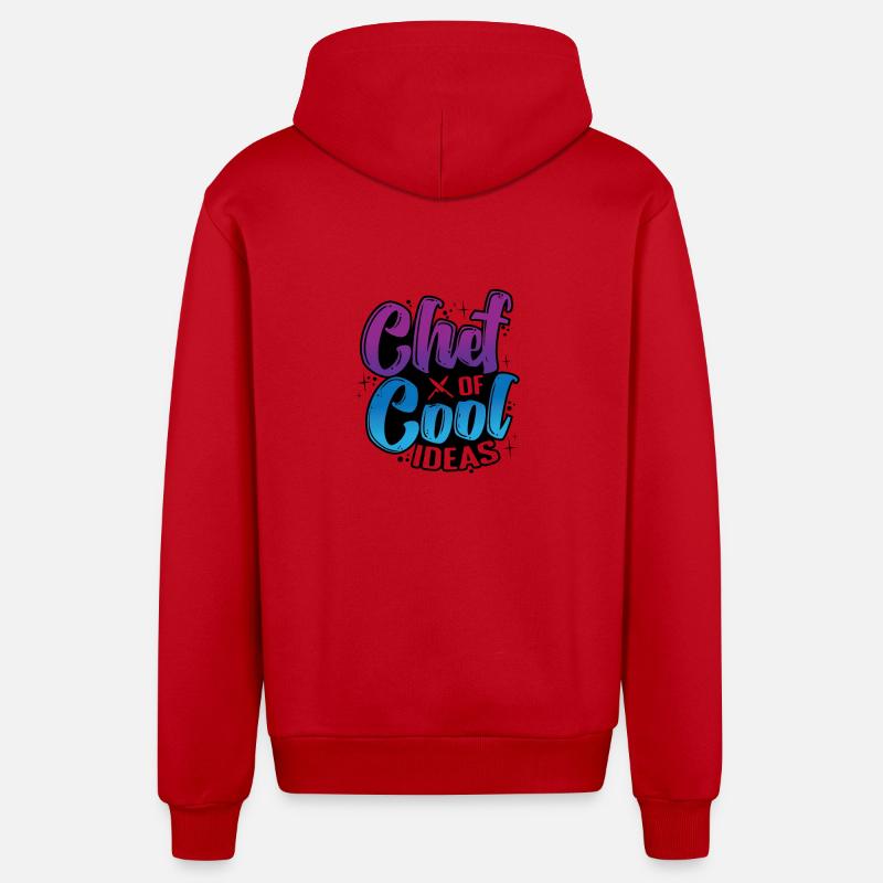 Chef d’idées cool - Veste à capuche bio décontractée fabriquée en UE - rouge