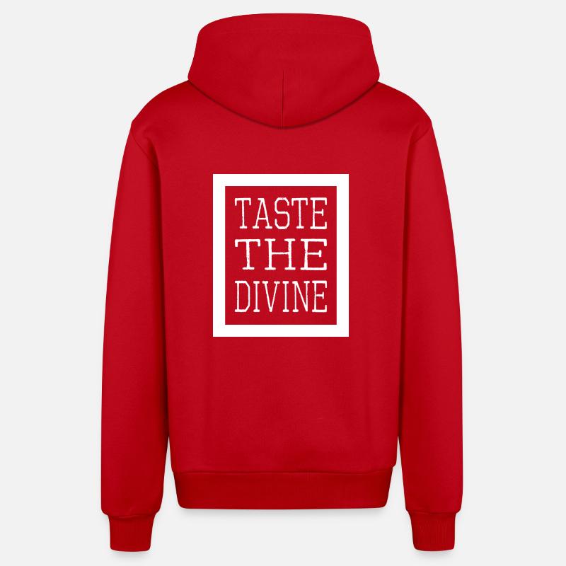 Délicieux repas saveurs délicieuses - Veste à capuche bio décontractée fabriquée en UE - rouge