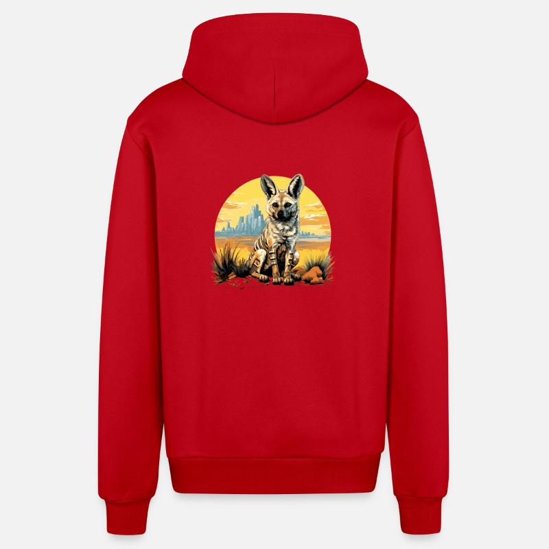 Erdwölfe Erdwolf - Organic Relaxed Kapuzenjacke Made in EU - Rot