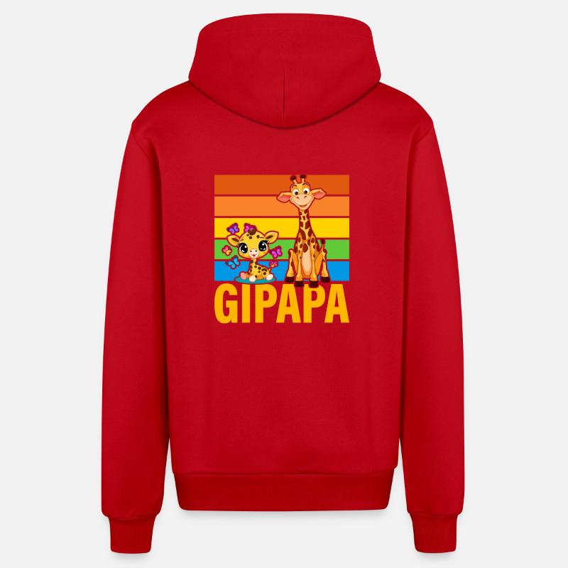 Gipapa - Veste à capuche bio décontractée fabriquée en UE - rouge