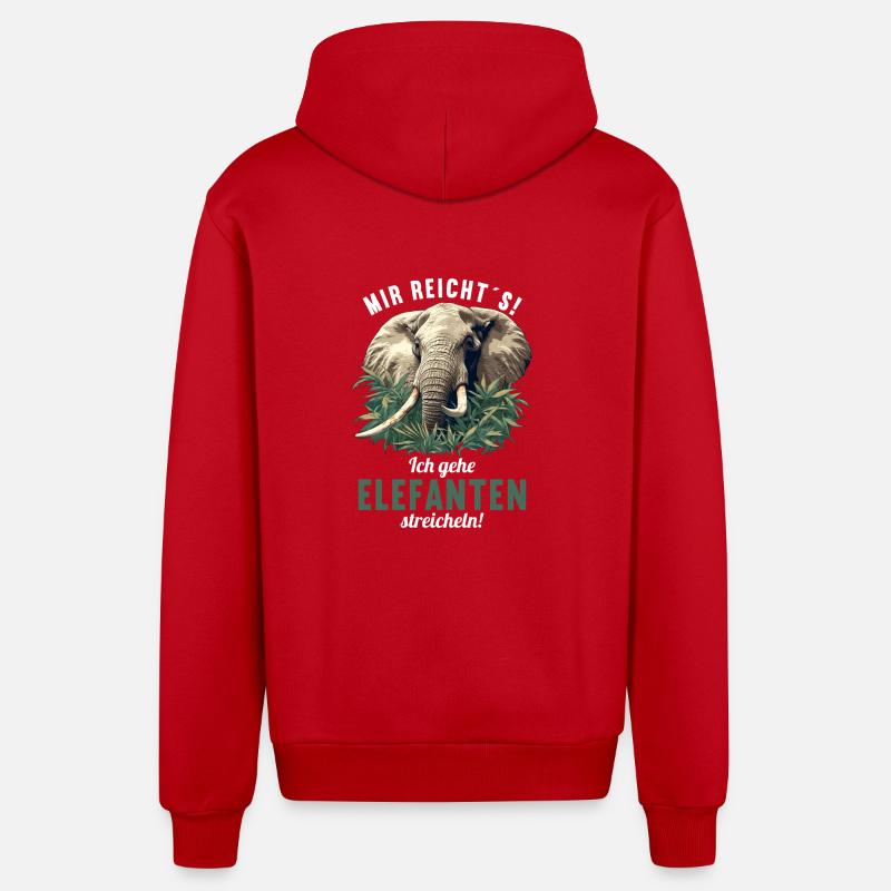 Elephant Elephant - Organic Relaxed Hooded Jacket Made in EU - red