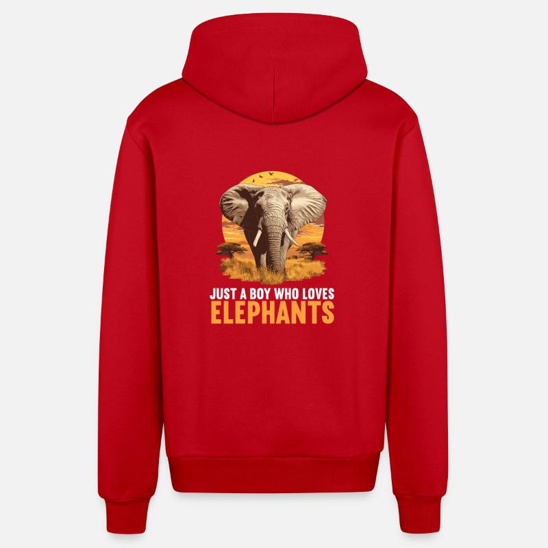 Elephant Elephant - Organic Relaxed Hooded Jacket Made in EU - red