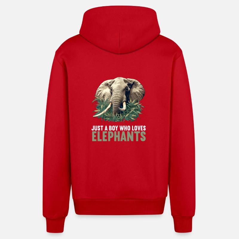 Elefanten Elefant - Organic Relaxed Kapuzenjacke Made in EU - Rot