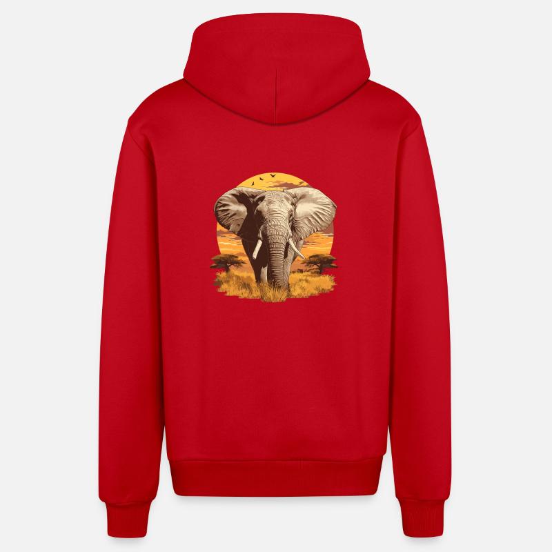Elephant Elephant - Organic Relaxed Hooded Jacket Made in EU - red