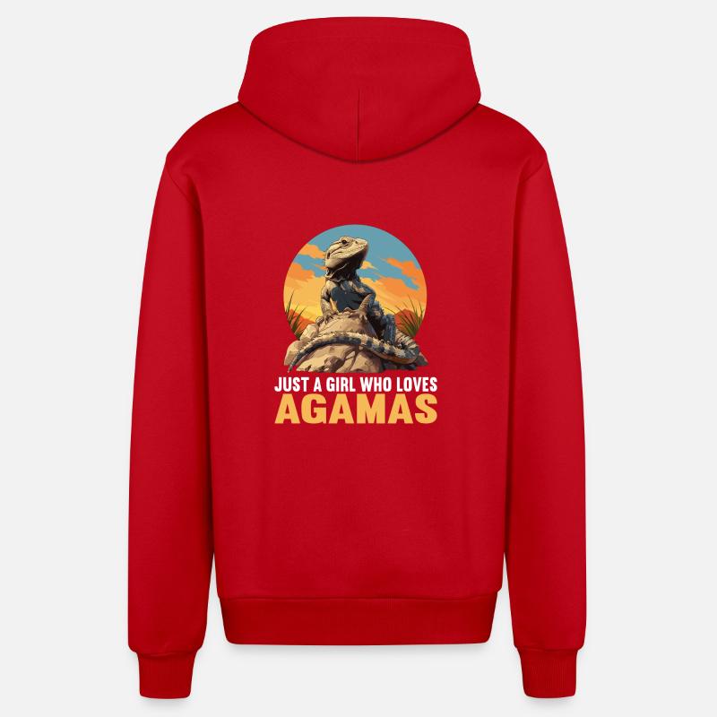 Agamen Agame - Veste à capuche bio décontractée fabriquée en UE - rouge