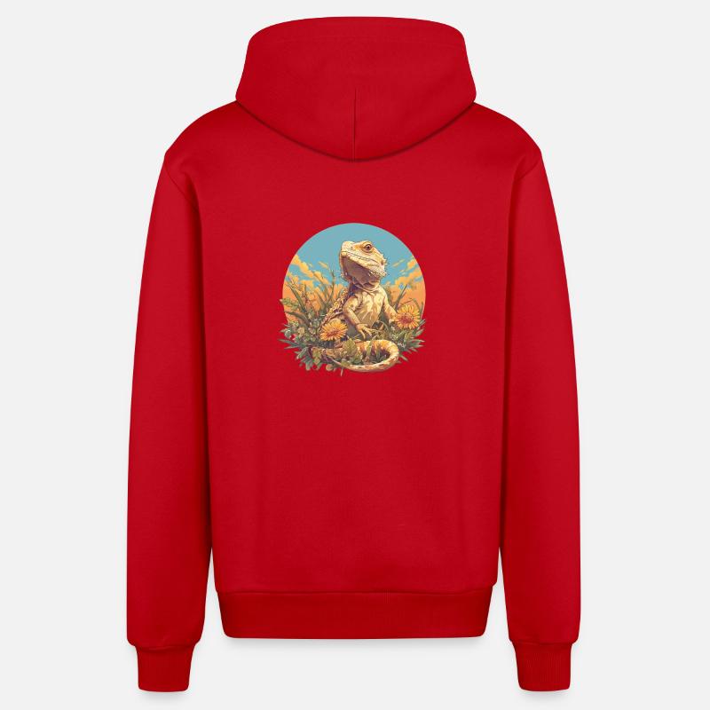 Agamen Agame - Veste à capuche bio décontractée fabriquée en UE - rouge