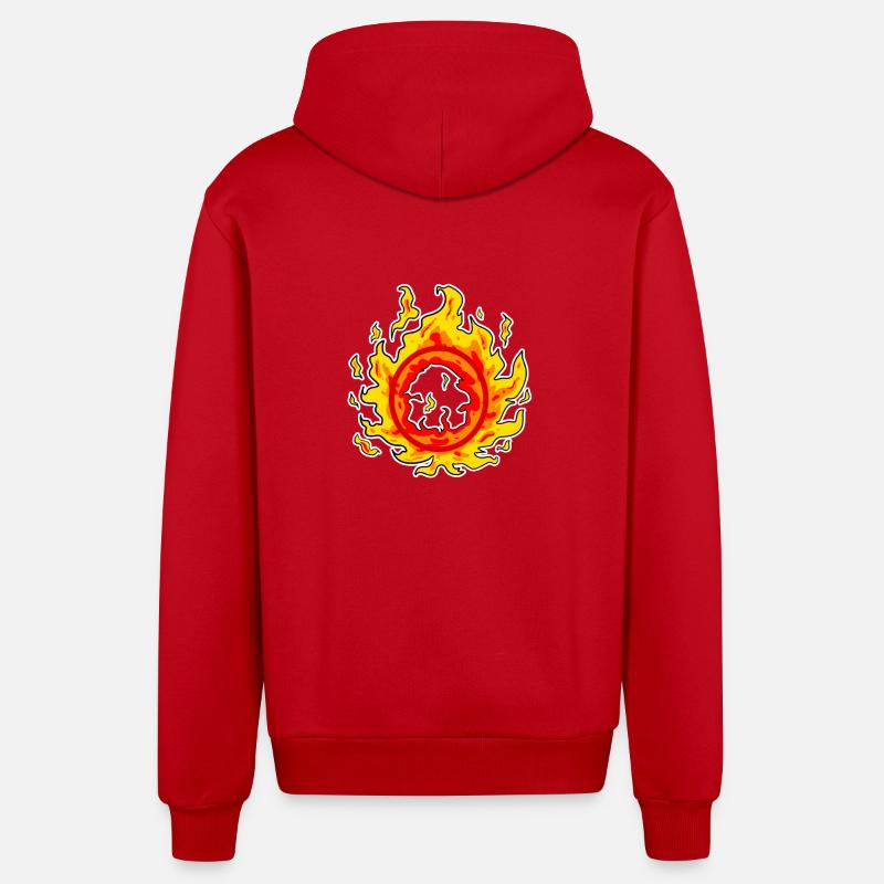 Cercle de feu - Veste à capuche bio décontractée fabriquée en UE - rouge