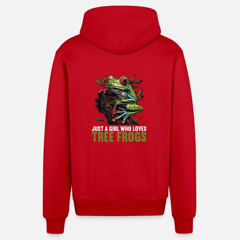 Rainette Baumfrösche Baumfrosch - Veste à capuche bio décontractée fabriquée en UE - rouge