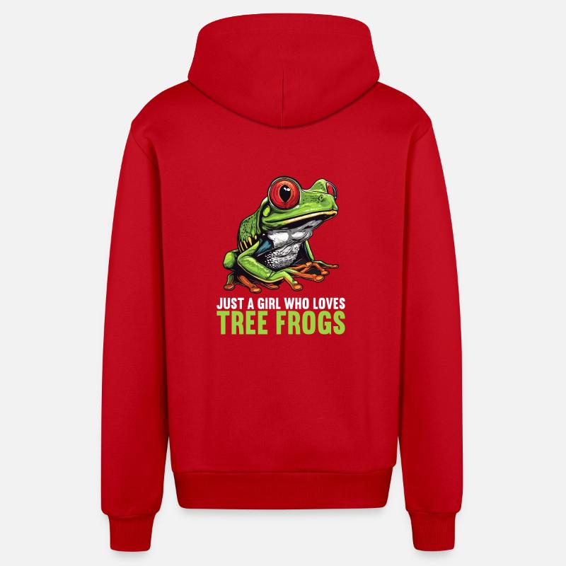 Tree Frog Baumfrösche Baumfrosch - Organic Relaxed Kapuzenjacke Made in EU - Rot