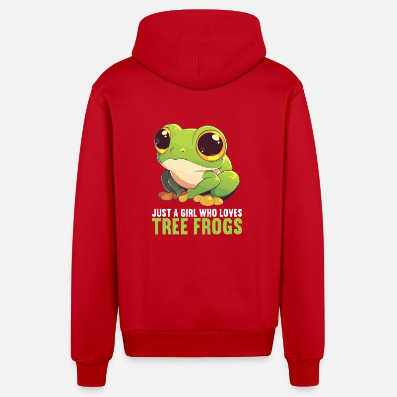 Tree Frog Baumfrösche Baumfrosch - Organic Relaxed Kapuzenjacke Made in EU - Rot