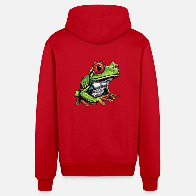 Rainette Baumfrösche Baumfrosch - Veste à capuche bio décontractée fabriquée en UE - rouge