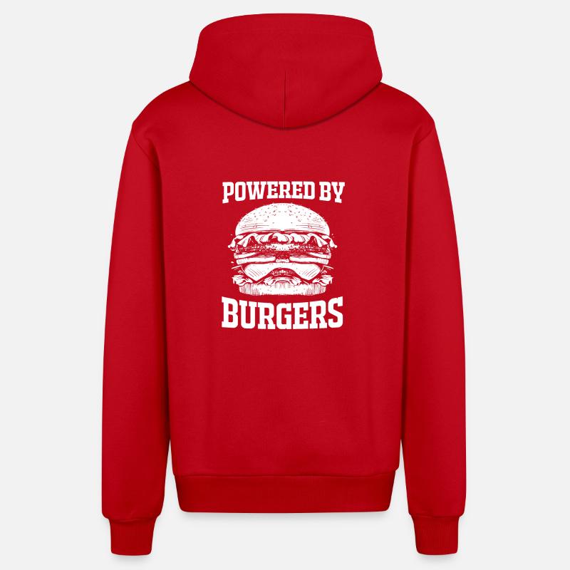 Cheeseburger - Veste à capuche bio décontractée fabriquée en UE - rouge