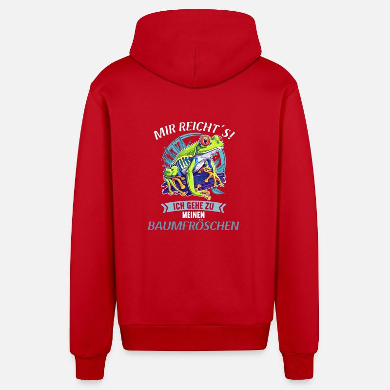 Tree Frog Baumfrösche Baumfrosch - Organic Relaxed Hooded Jacket Made in EU - red