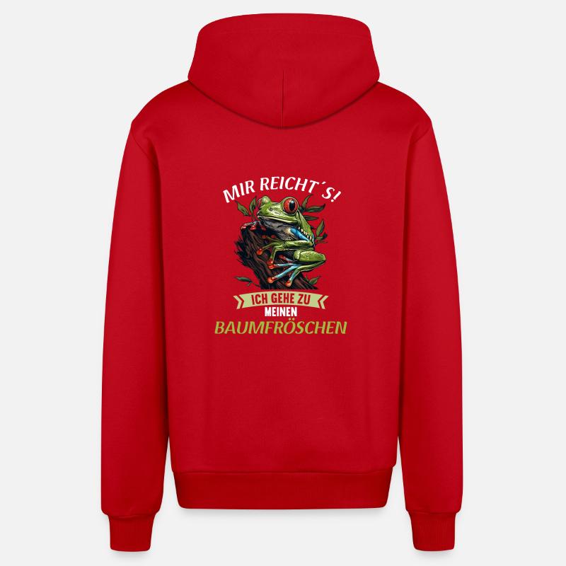 Rainette Baumfrösche Baumfrosch - Veste à capuche bio décontractée fabriquée en UE - rouge