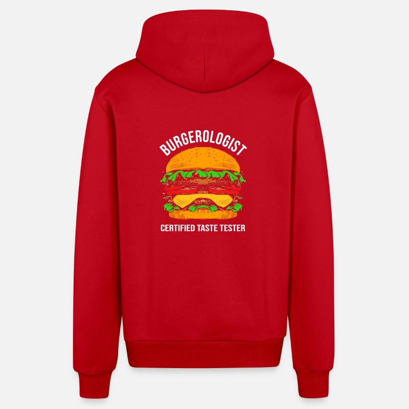 Cheeseburger - Veste à capuche bio décontractée fabriquée en UE - rouge