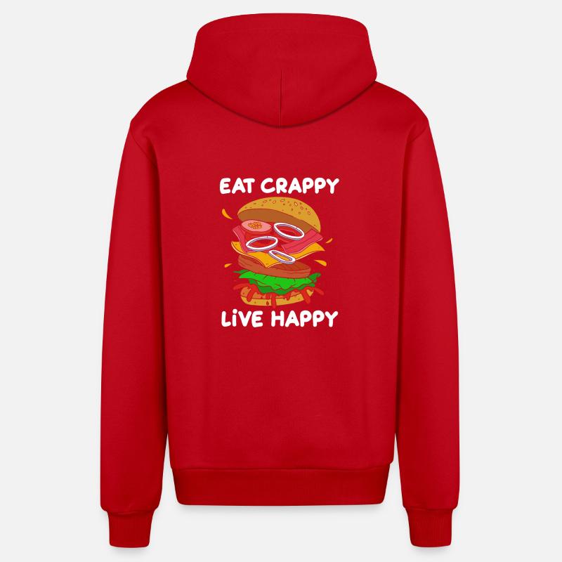 Cheeseburger - Veste à capuche bio décontractée fabriquée en UE - rouge