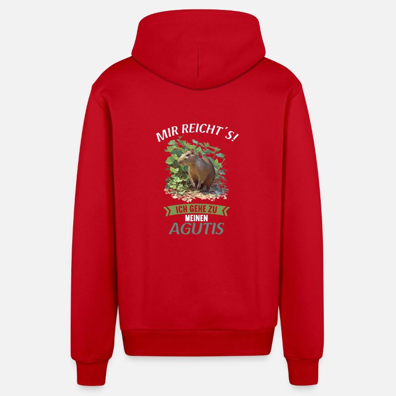 Agouti Agutis Aguti - Veste à capuche bio décontractée fabriquée en UE - rouge