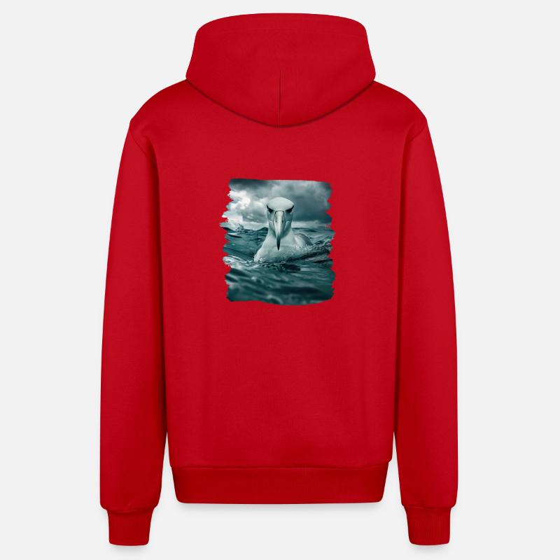 Albatross Albatrosse Albatros - Veste à capuche bio décontractée fabriquée en UE - rouge