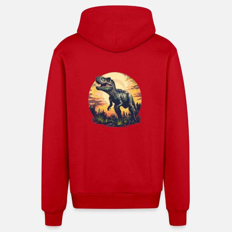 Allosaure Allosaurus - Veste à capuche bio décontractée fabriquée en UE - rouge