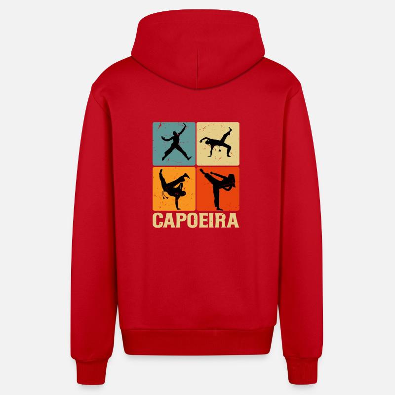 Capoeira - Veste à capuche bio décontractée fabriquée en UE - rouge