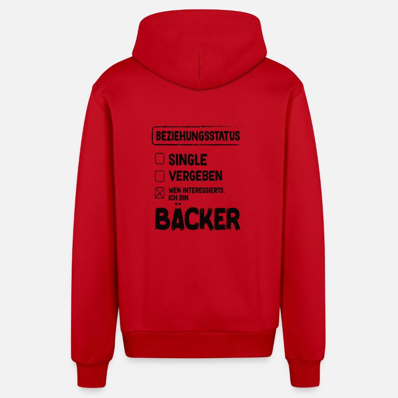 Bäcker Beziehungsstatus Back Backwaren Backen - Organic Relaxed Kapuzenjacke Made in EU - Rot