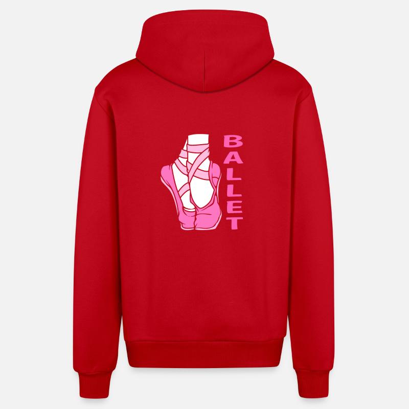 Danseuse de ballet - Veste à capuche bio décontractée fabriquée en UE - rouge